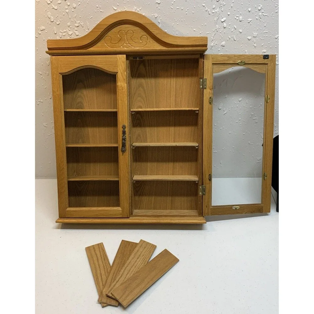 Vintage Wooden Display Shadow Box Collectibles Miniatures Wall Hanging 16x21